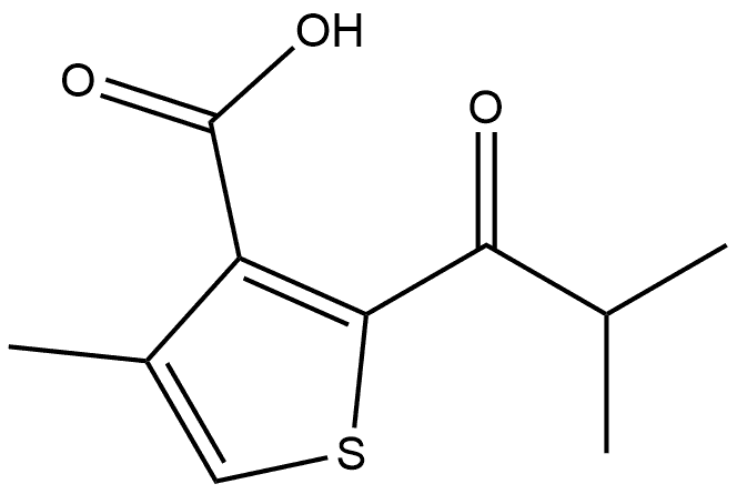 4-Methyl-2-(2-methyl-1-oxopropyl)-3-thiophenecarboxylic acid Struktur