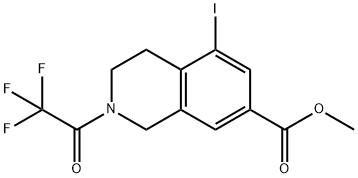 Methyl 1,2,3,4-tetrahydro-5-iodo-2-(2,2,2-trifluoroacetyl)-7-isoquinolinecarboxylate Struktur