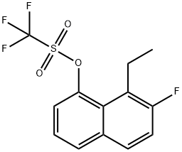 Methanesulfonic acid, 1,1,1-trifluoro-, 8-ethyl-7-fluoro-1-naphthalenyl ester Struktur