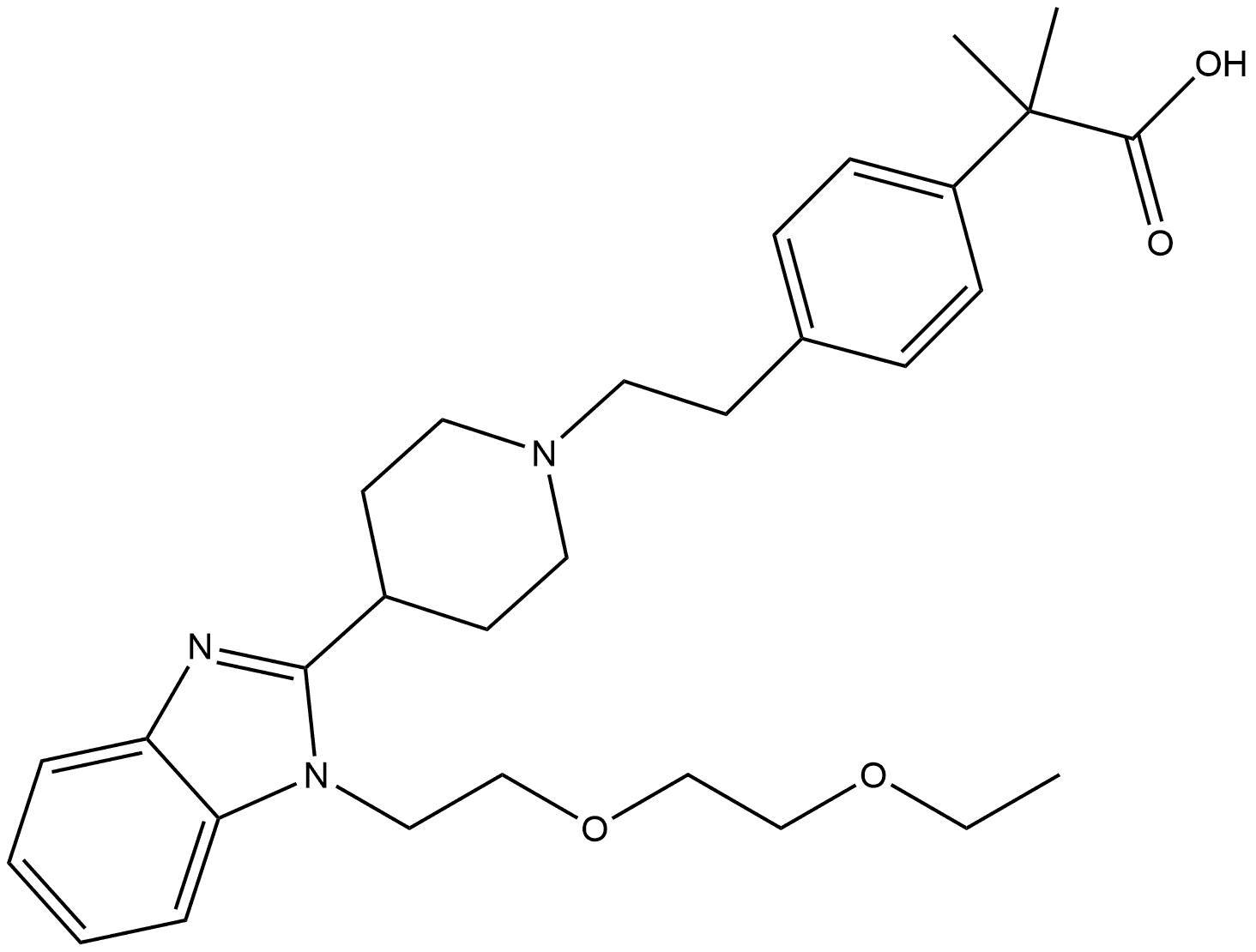 Bilastine impurity 37 Struktur