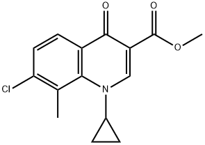 Methyl 7-chloro-1-cyclopropyl-1,4-dihydro-8-methyl-4-oxo-3-quinolinecarboxylate Struktur