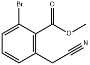 Benzoic acid, 2-bromo-6-(cyanomethyl)-, methyl ester Struktur