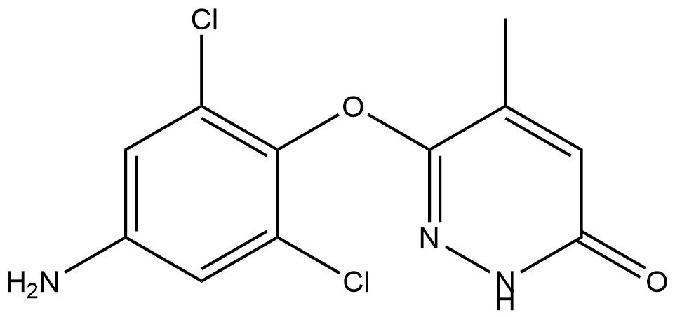 6-(4-Amino-2,6-dichlorophenoxy)-5-methyl-3(2H)-pyridazinone Struktur