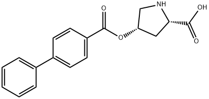 L-Proline, 4-[([1,1'-biphenyl]-4-ylcarbonyl)oxy]-, (4S)- Struktur