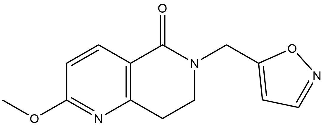 7,8-Dihydro-6-(5-isoxazolylmethyl)-2-methoxy-1,6-naphthyridin-5(6H)-one Struktur