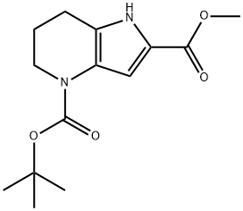 4H-Pyrrolo[3,2-b]pyridine-2,4-dicarboxylic acid, 1,5,6,7-tetrahydro-, 4-(1,1-dimethylethyl) 2-methyl ester Struktur