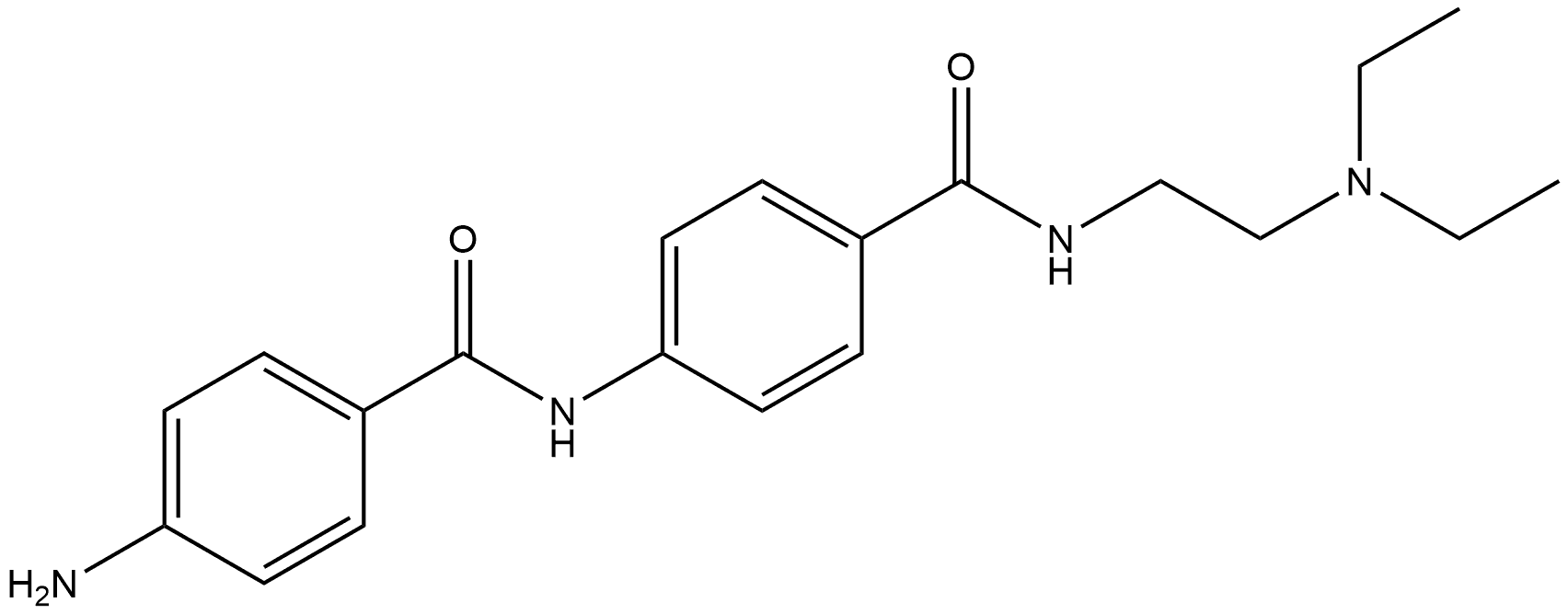 4-Amino-N-(4-((2-(diethylamino)ethyl)carbamoyl)phenyl)benzamide Struktur