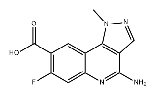 1H-Pyrazolo[4,3-c]quinoline-8-carboxylic acid, 4-amino-7-fluoro-1-methyl- Struktur