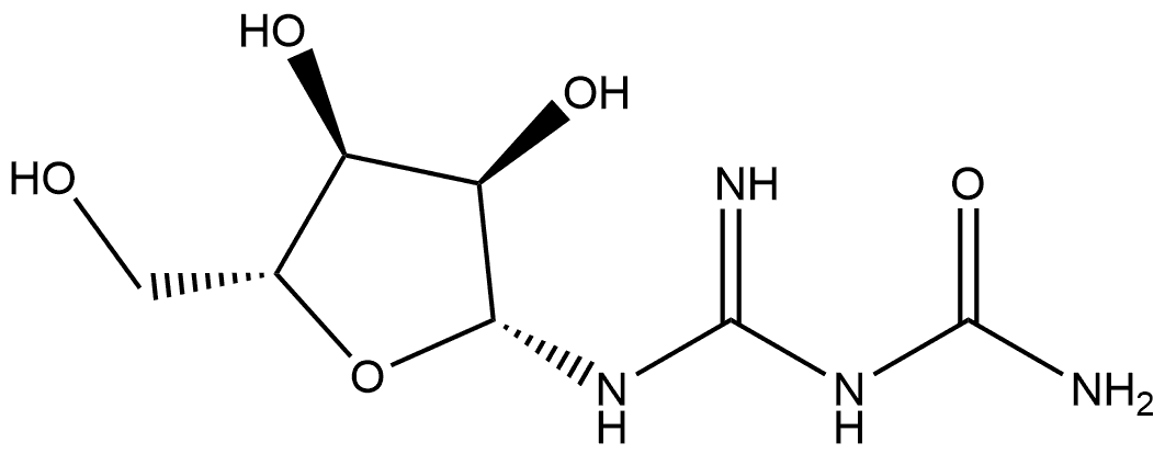 Urea, N-[imino(β-D-ribofuranosylamino)methyl]- Struktur