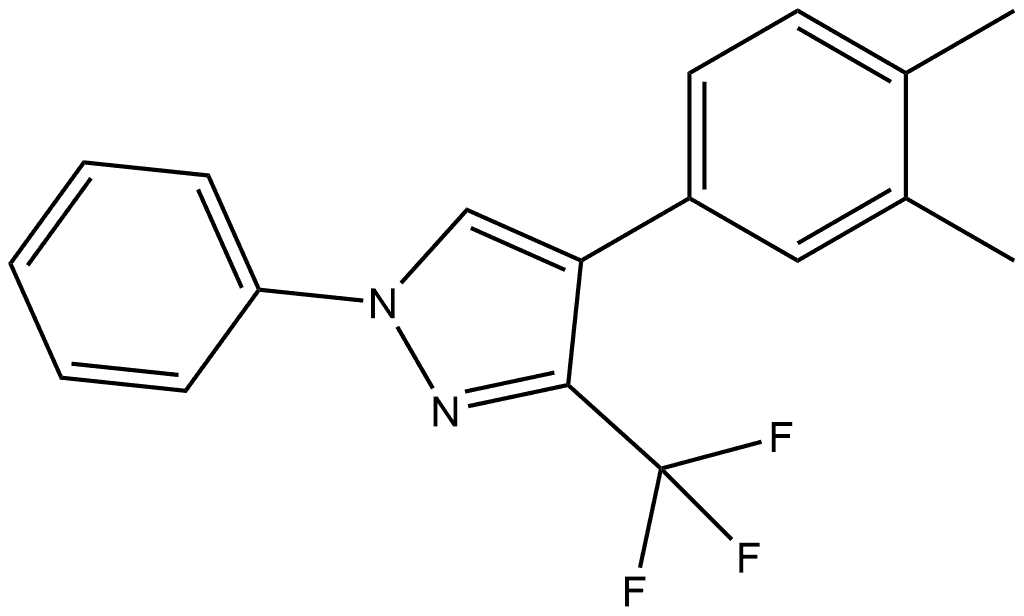 4-(3,4-dimethylphenyl)-1-phenyl-3-(trifluoromethyl)-1H-pyrazole Struktur