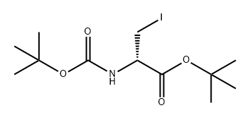 D-Alanine, N-[(1,1-dimethylethoxy)carbonyl]-3-iodo-, 1,1-dimethylethyl ester Struktur