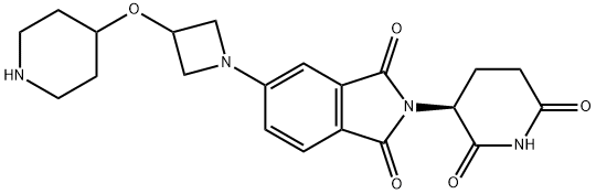 2-(2,6-dioxopiperidin-3-yl)-5-(3-(piperidin-4-yloxy)azetidin-1-yl)isoindoline-1,3-dione Struktur