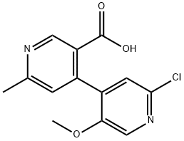 [4,4'-Bipyridine]-3-carboxylic acid, 2'-chloro-5'-methoxy-6-methyl- Struktur