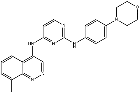 2,4-Pyrimidinediamine, N4-(8-methyl-4-cinnolinyl)-N2-[4-(4-morpholinyl)phenyl]- Struktur