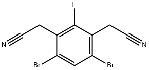 1,3-Benzenediacetonitrile, 4,6-dibromo-2-fluoro- Struktur