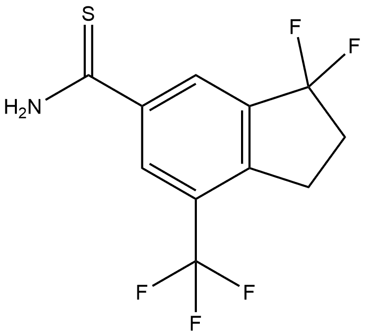 3,3-difluoro-7-(trifluoromethyl)-2,3-dihydro-1H-indene-5-carbothioamide Struktur