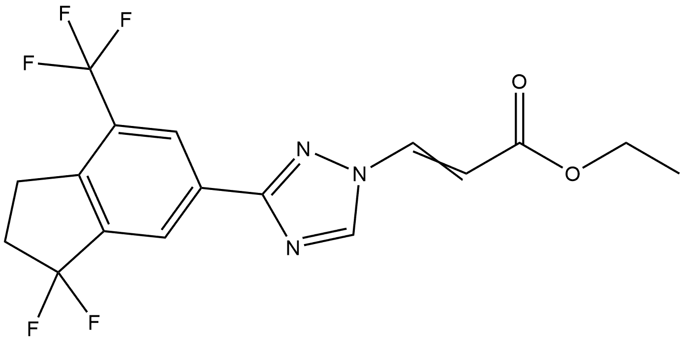 ethyl-3-(3-(3,3-difluoro-7-(trifluoromethyl)-2,3-dihydro-1H-inden-5-yl)-1H-1,2,4-triazol-1-yl)acrylate Struktur