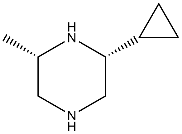 (2R,6S)-2-cyclopropyl-6-methyl-piperazine Struktur