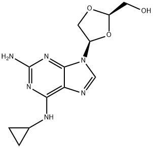 (2R,4R)-4-[2-Amino-6-(cyclopropylamino)purin-9-yl]-1,3-dioxolan-2-yl]methanol Struktur