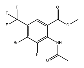 Benzoic acid, 2-(acetylamino)-4-bromo-3-fluoro-5-(trifluoromethyl)-, methyl ester Struktur