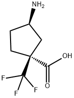 Cyclopentanecarboxylic acid, 3-amino-1-(trifluoromethyl)-, (1S,3R)- Struktur