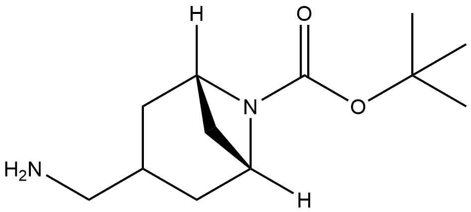 1,1-Dimethylethyl (1R,5S)-3-(aminomethyl)-6-azabicyclo[3.1.1]heptane-6-carboxylate Struktur