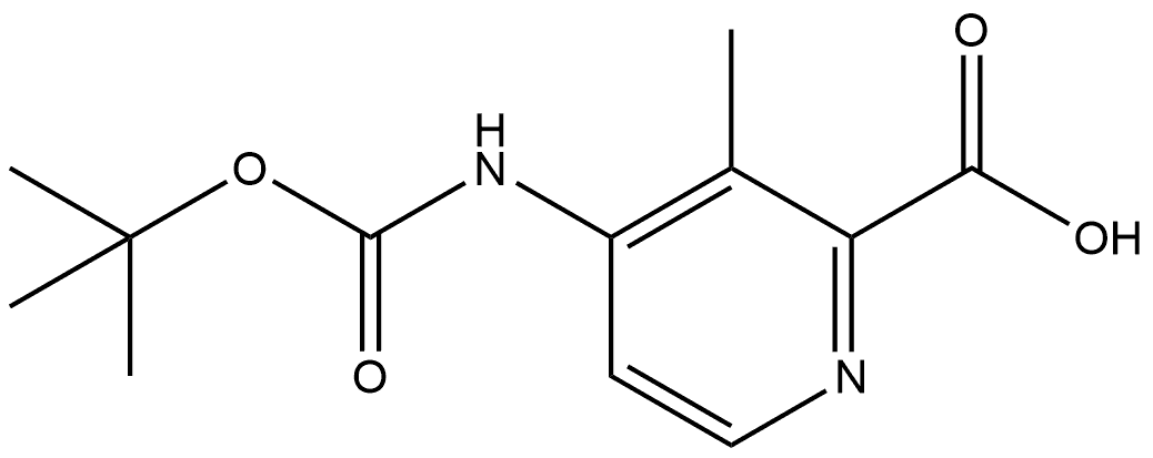 4-[[(1,1-Dimethylethoxy)carbonyl]amino]-3-methyl-2-pyridinecarboxylic acid Struktur