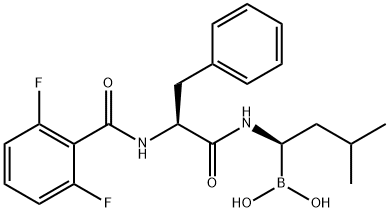 Boronic acid, B-[(1R)-1-[[(2S)-2-[(2,6-difluorobenzoyl)amino]-1-oxo-3-phenylpropyl]amino]-3-methylbutyl]- Struktur