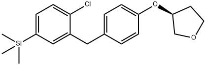 Furan, 3-[4-[[2-chloro-5-(trimethylsilyl)phenyl]methyl]phenoxy]tetrahydro-, (3S)- Struktur