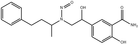 Benzamide, 2-hydroxy-5-[1-hydroxy-2-[(1-methyl-3-phenylpropyl)nitrosoamino]ethyl]- Struktur