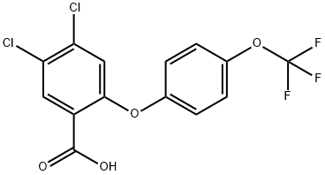 Benzoic acid, 4,5-dichloro-2-[4-(trifluoromethoxy)phenoxy]- Struktur