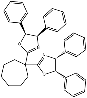 Oxazole, 2,2'-cycloheptylidenebis[4,5-dihydro-4,5-diphenyl-, (4R,4'R,5S,5'S)- Struktur