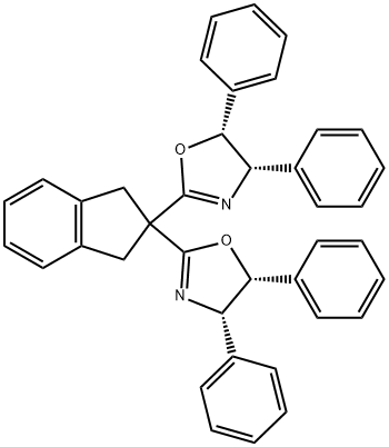 Oxazole, 2,2'-(1,3-dihydro-2H-inden-2-ylidene)bis[4,5-dihydro-4,5-diphenyl-, (4S,4'S,5R,5'R)- Struktur