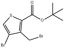 2-Thiophenecarboxylic acid, 4-bromo-3-(bromomethyl)-, 1,1-dimethylethyl ester Struktur