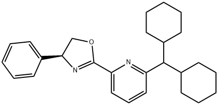 Pyridine, 2-(dicyclohexylmethyl)-6-[(4S)-4,5-dihydro-4-phenyl-2-oxazolyl]- Struktur