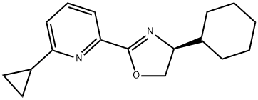 Pyridine, 2-[(4S)-4-cyclohexyl-4,5-dihydro-2-oxazolyl]-6-cyclopropyl- Struktur