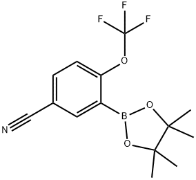 Benzonitrile, 3-(4,4,5,5-tetramethyl-1,3,2-dioxaborolan-2-yl)-4-(trifluoromethoxy)- Struktur