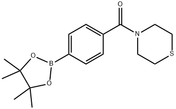 Methanone, [4-(4,4,5,5-tetramethyl-1,3,2-dioxaborolan-2-yl)phenyl]-4-thiomorpholinyl- Struktur