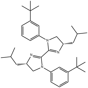 2,2'-Bi-1H-imidazole, 1,1'-bis[3-(1,1-dimethylethyl)phenyl]-4,4',5,5'-tetrahydro-4,4'-bis(2-methylpropyl)-, (4S,4'S)- Struktur