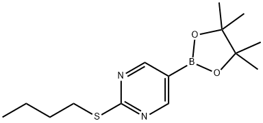 Pyrimidine, 2-(butylthio)-5-(4,4,5,5-tetramethyl-1,3,2-dioxaborolan-2-yl)- Struktur