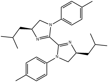 2,2'-Bi-1H-imidazole, 4,4',5,5'-tetrahydro-1,1'-bis(4-methylphenyl)-4,4'-bis(2-methylpropyl)-, (4S,4'S)- Struktur