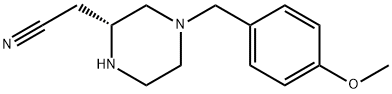 2-Piperazineacetonitrile, 4-[(4-methoxyphenyl)methyl]-, (2R)- Struktur