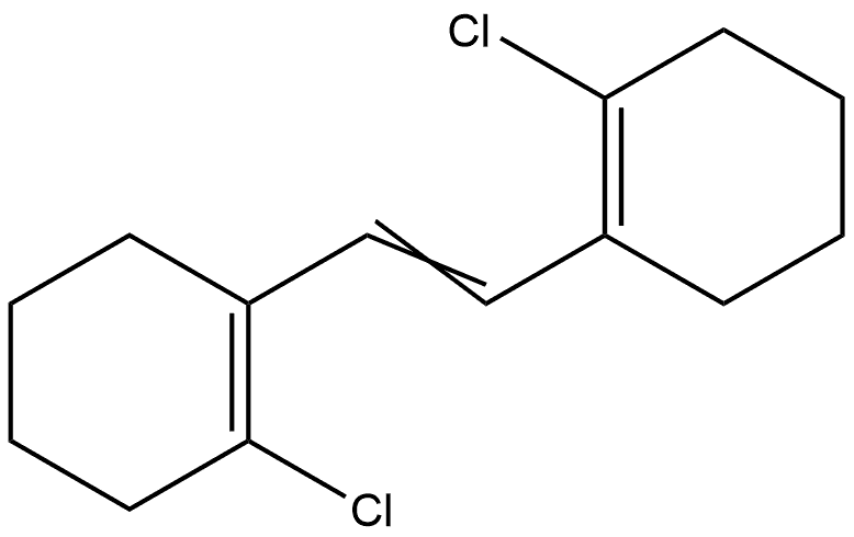 (E)-1,2-bis(2-chlorocyclohex-1-en-1-yl)ethene Struktur