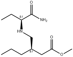 Hexanoic acid, 3-[[[(1R)-1-(aminocarbonyl)propyl]amino]methyl]-, methyl ester, (3S)-rel- Struktur