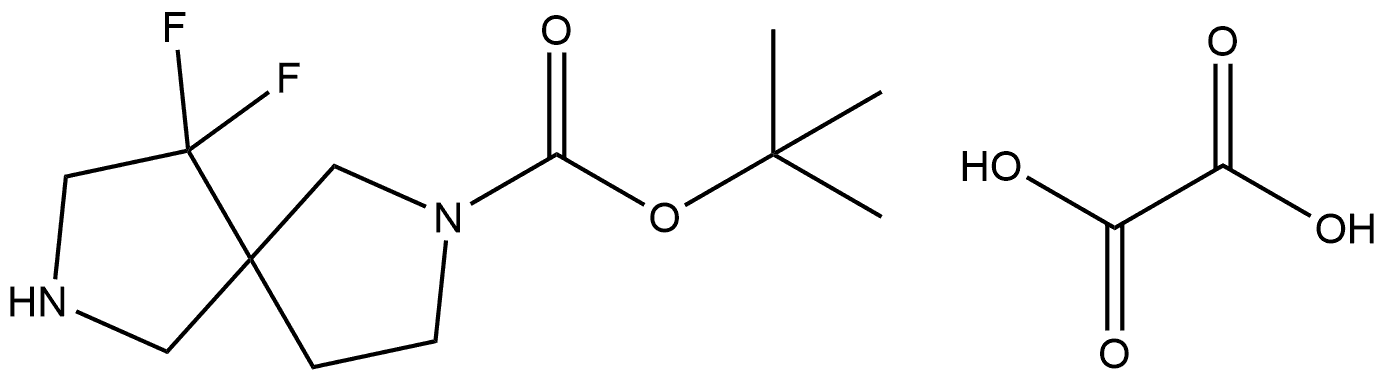 2,7-Diazaspiro[4.4]nonane-2-carboxylic acid, 9,9-difluoro-, 1,1-dimethylethyl ester, ethanedioate (1:1) Struktur