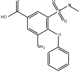 Benzoic acid, 3-amino-5-[(methylamino)sulfonyl]-4-phenoxy- Struktur