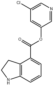 1H-Indole-4-carboxylic acid, 2,3-dihydro-, 5-chloro-3-pyridinyl ester Struktur