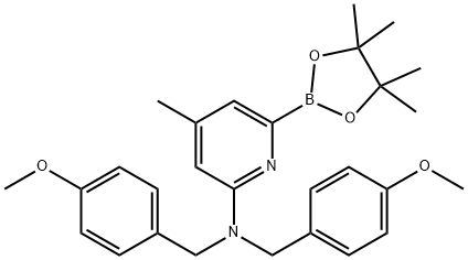 2-Pyridinamine, N,N-bis[(4-methoxyphenyl)methyl]-4-methyl-6-(4,4,5,5-tetramethyl-1,3,2-dioxaborolan-2-yl)- Struktur