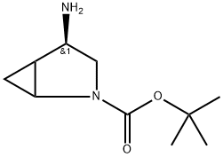 tert-Butyl (4R)-4-amino-2-azabicyclo[3.1.0]hexane-2-carboxylate Struktur