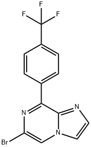 Imidazo[1,2-a]pyrazine, 6-bromo-8-[4-(trifluoromethyl)phenyl]- Struktur